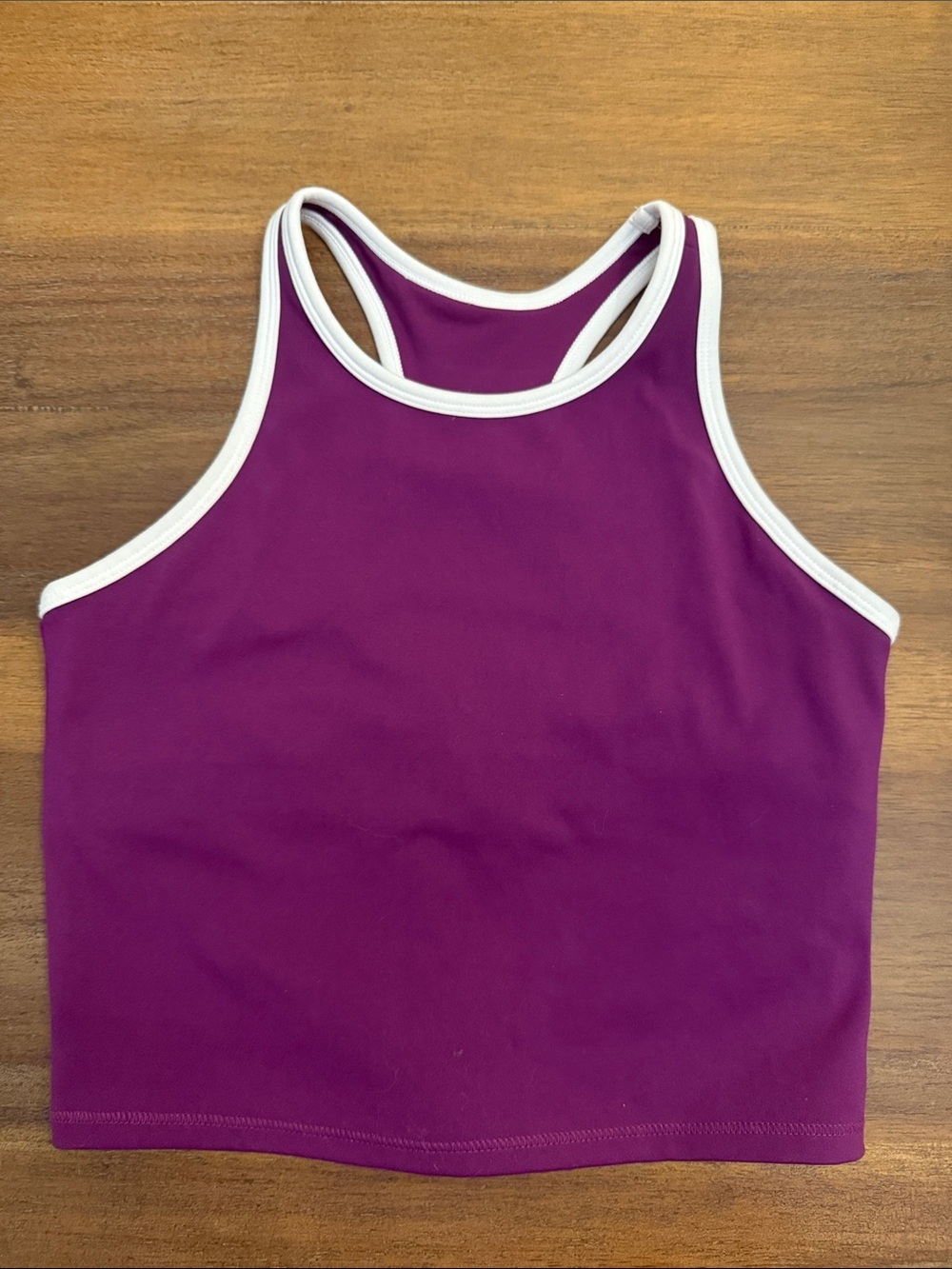 DSG Purple Racerback Crop Tank with White Trim Girls size Medium